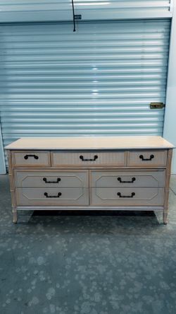 Vintage Hollywood Regency Faux Bamboo Dresser by Broyhill. Circa 1970s