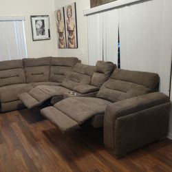 Carlo Perazzi Collection Contemporary Power Sectional Recliner Sofa 