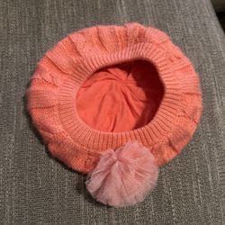 Cute Pink Floral Winter Hat For Girls