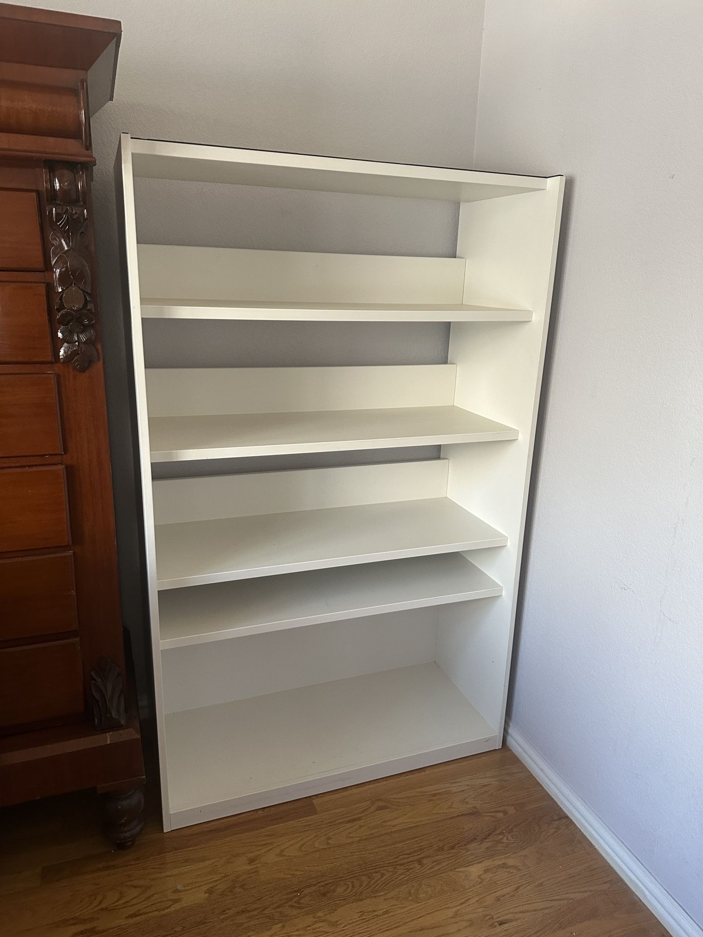 Bookcases (2) White 42”W x 68”H x 20” D.