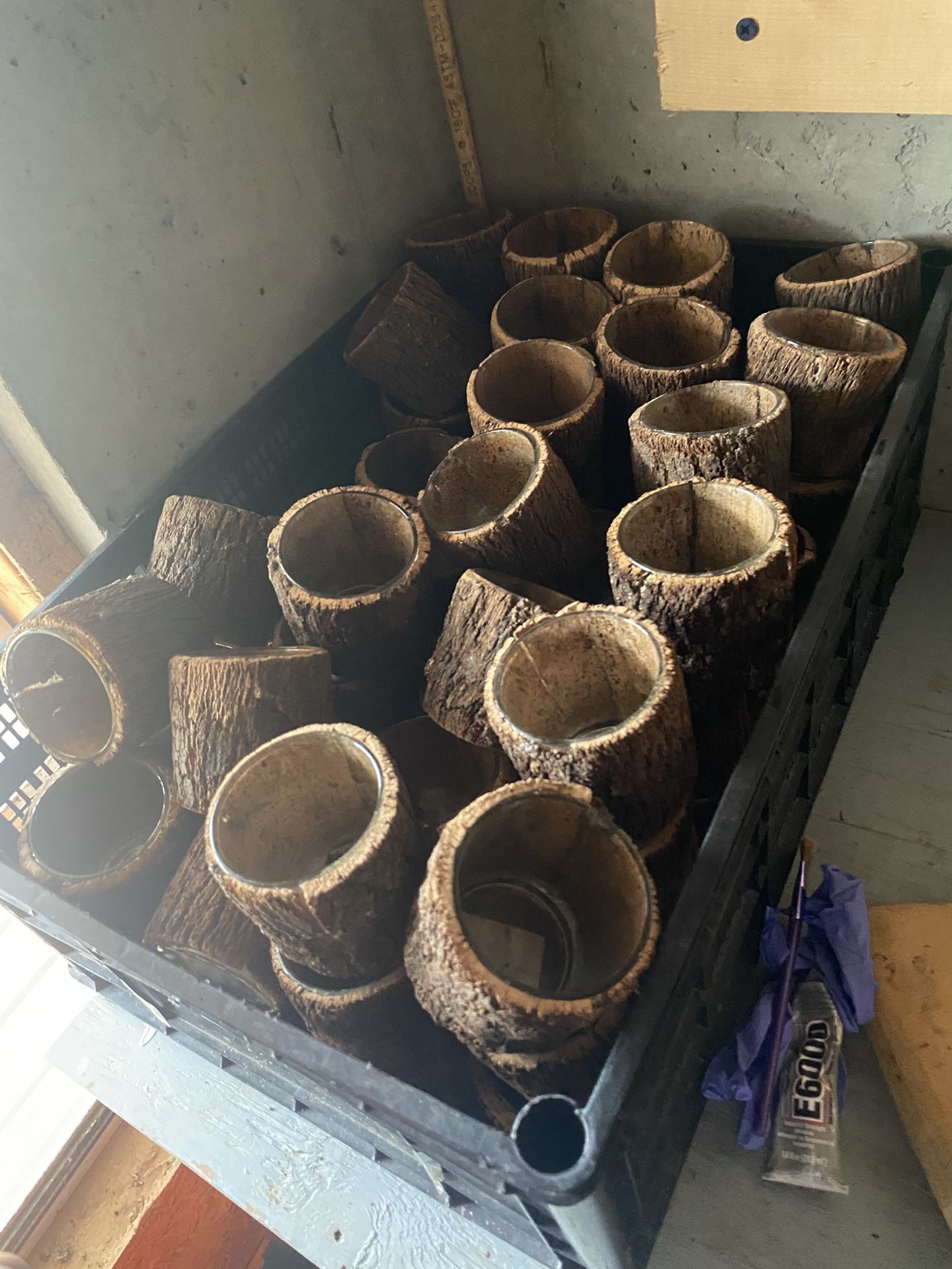 Tree Bark Candle Holders