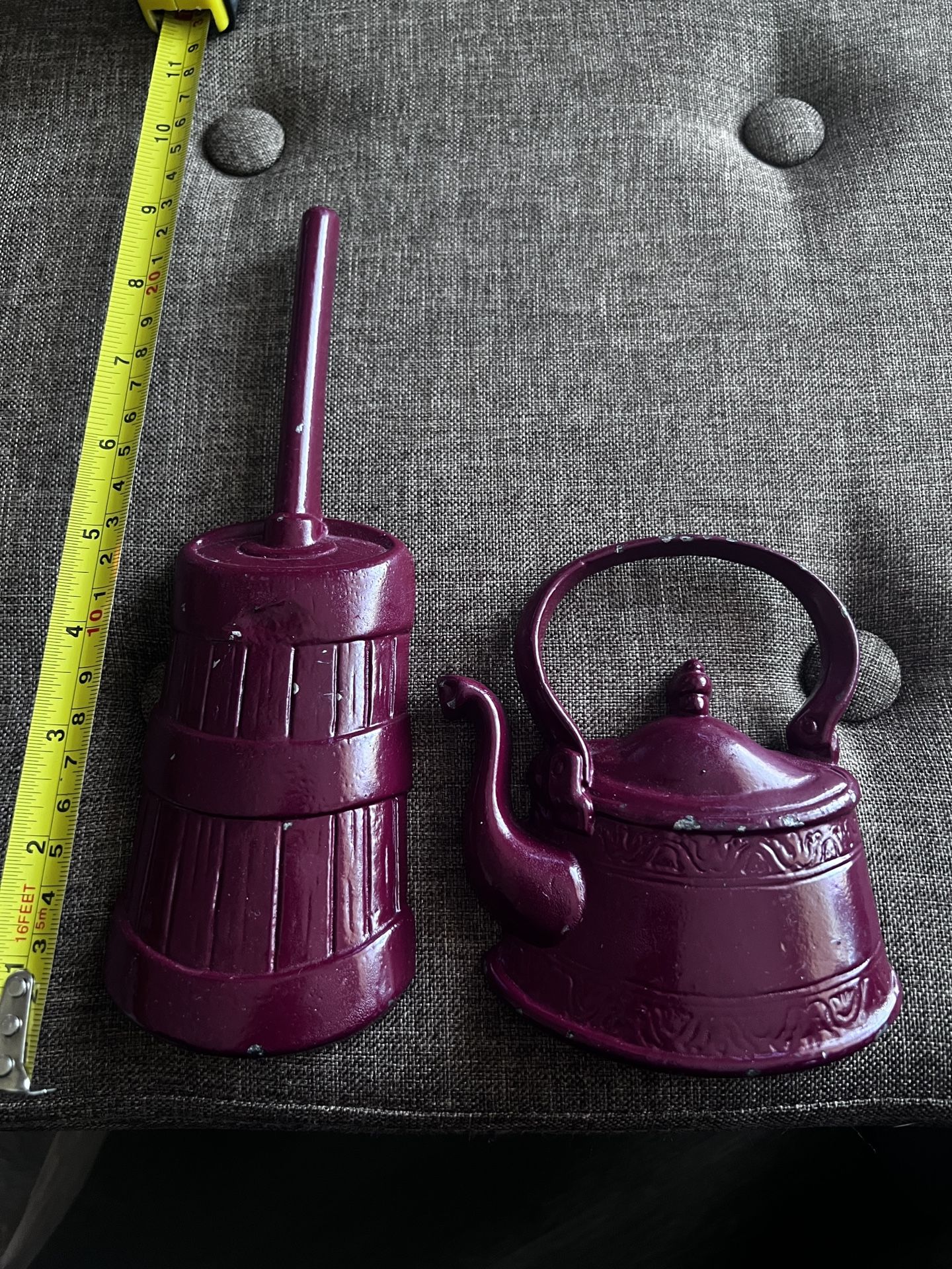 Vintage Metal Kettle And Butter Turner Wall Decor