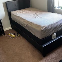 Twin bed frame and mattress