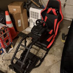 Marada Modular Racing Simulator With Logitech Steering Wheel And Pedal