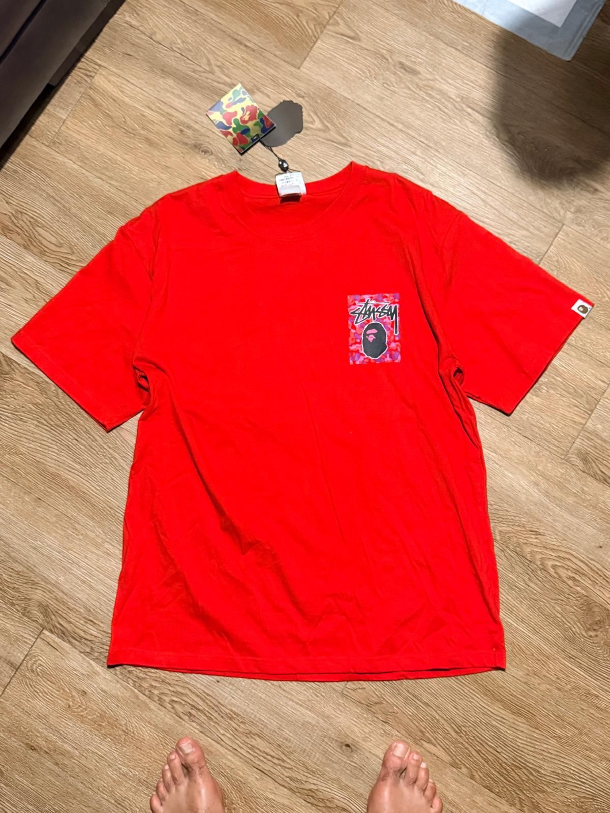 Original BAPE x Stussy Collaboration Ape Head Tee