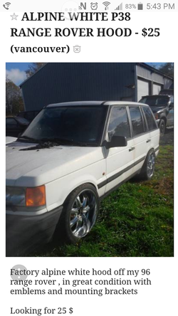 1997 Range Rover hood