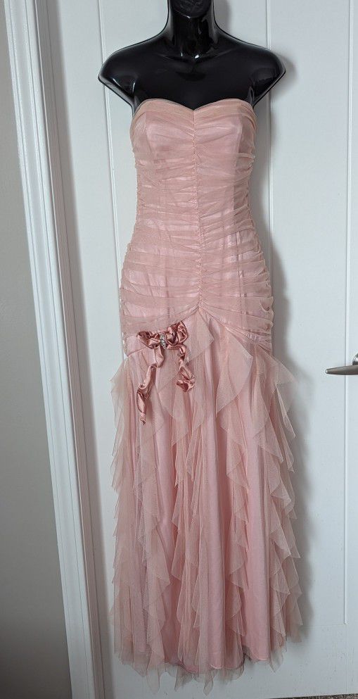 Blush Pink Mesh Lace Dress By Jessica McClintock