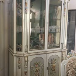 Italian style furniture 2 sofa 4 chairs 1 Coffee Table 2 Side tables /dining table w/ 12 chairs/china cabinet