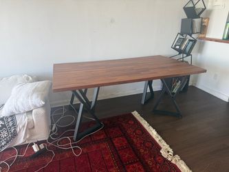 Heavy duty Wood Top table with Metal A-Frame Legs