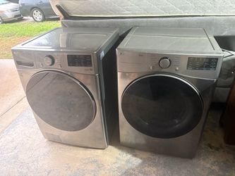 LG ThinQ Front-Load Washer and Dryer Set