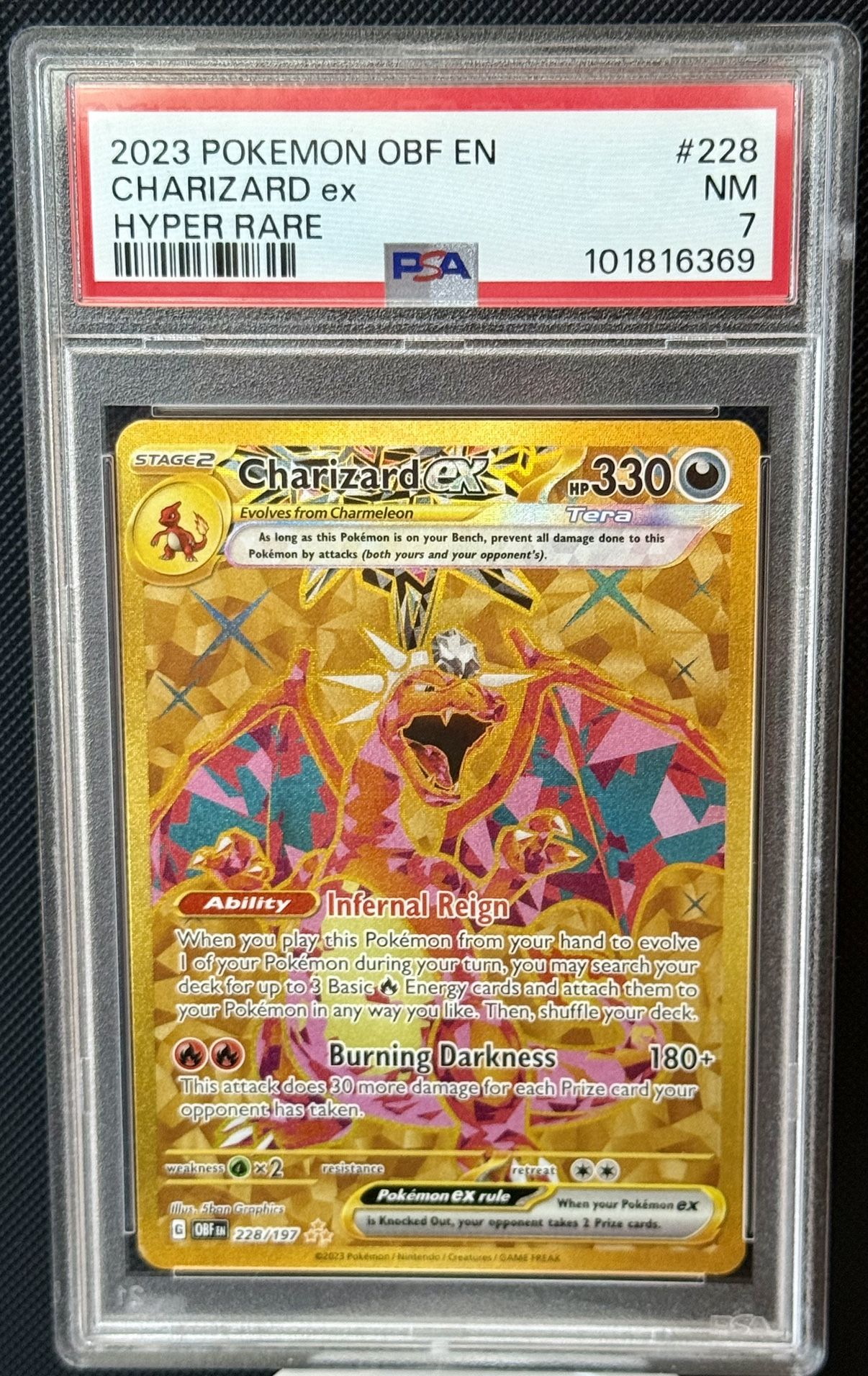 Charizard EX Obsidian Flames Hyper Rare PSA 7