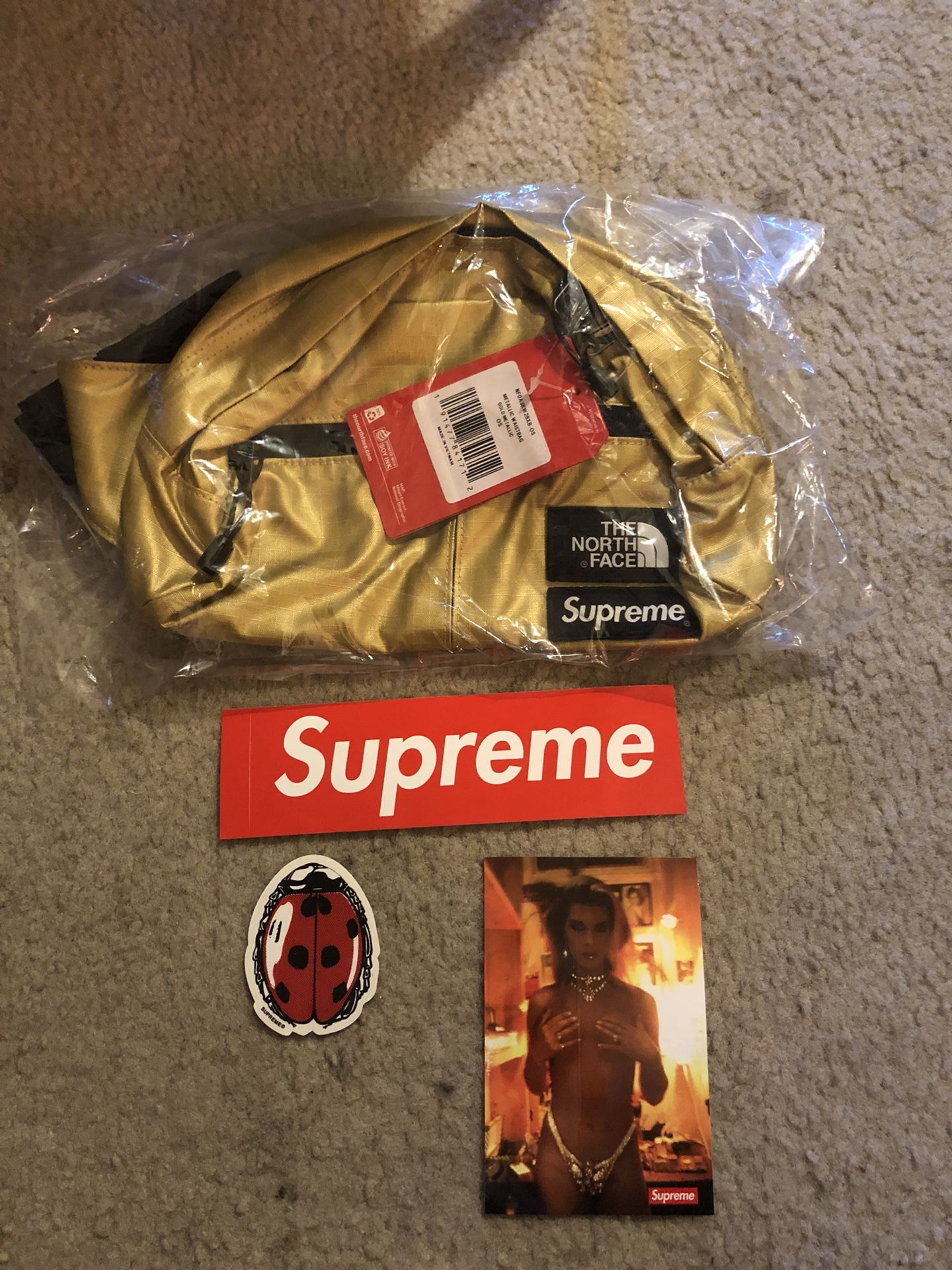 Supreme x The North Face Metalic Roo II Lumbar Pack Gold