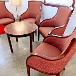 Vintage Hickory Business Furniture HBF Legacy Series Chairs & Table Set - RARE


