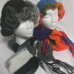 Handmade Crochet Ruffle Hats 