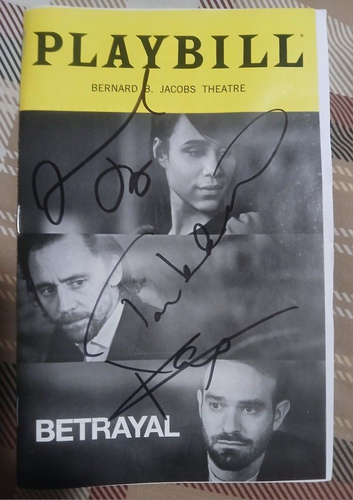 Betrayal Playbill Signed Tom Hiddleston