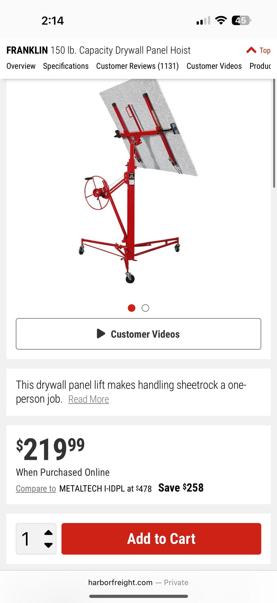Sheetrock Lift