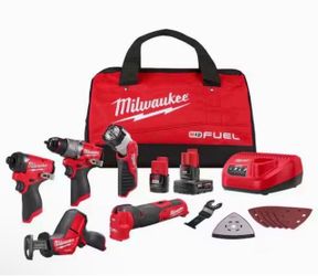 Milwaukee M12 FUEL 12-Volt Lithium-lon Brushless Cordless Combo Kit (5- Tool) w/2 Batteries and Bag