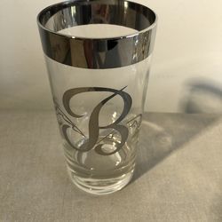 8 Drinking Glasses with Metallic “B” Initial