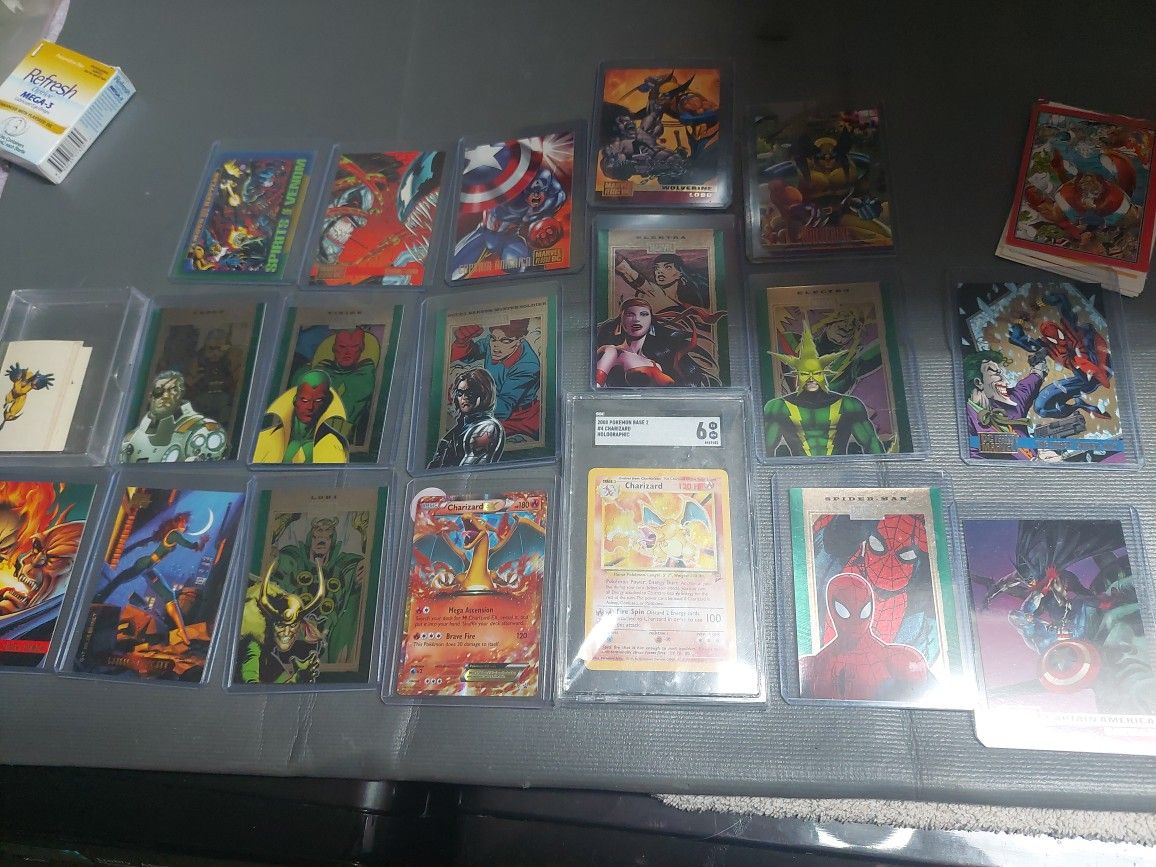 Vintage Pokemon and Marvel Cards
