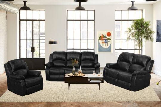 Brand New Luxury Reclinable Sofa Set | Black - Brown