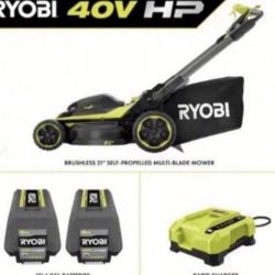 40V HP Brushless 21 in. Cordless Battery Walk Behind Multi-Blade Self-Propelled Mower w/ (2) 6.0Ah Batteries and Charger