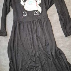 Girl Unicorn Dress, Black Size 10-12