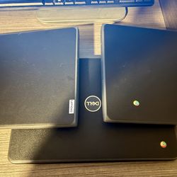 2 Chromebook Lenovo Laptops and 1 Dell Laptop