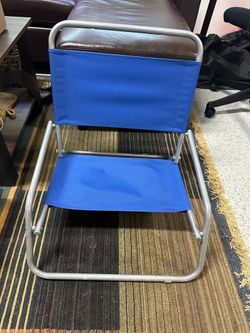 Compact blue metal trail outdoor chair