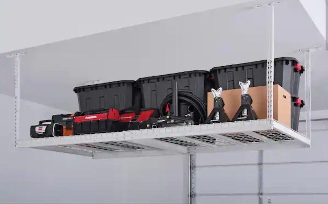 Husky Adjustable Height Garage Overhead Ceiling Storage Rack
