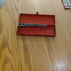 Snap On 1/4" Drive 3/16" To 9/16" 11 Pieces Socket Set 6 Point Chrome 