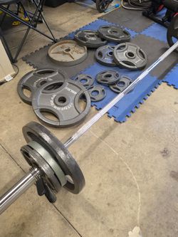 Weight plates with or without 7' olympic bar
