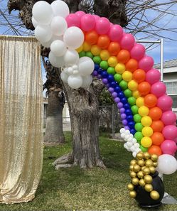 Rainbow Balloon Backdrop