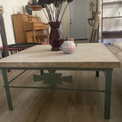 Stone Coffee Table – Heavy & Unique (Great Shape!)