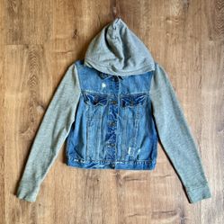 Hollister Denim Jacket With Hoodie 