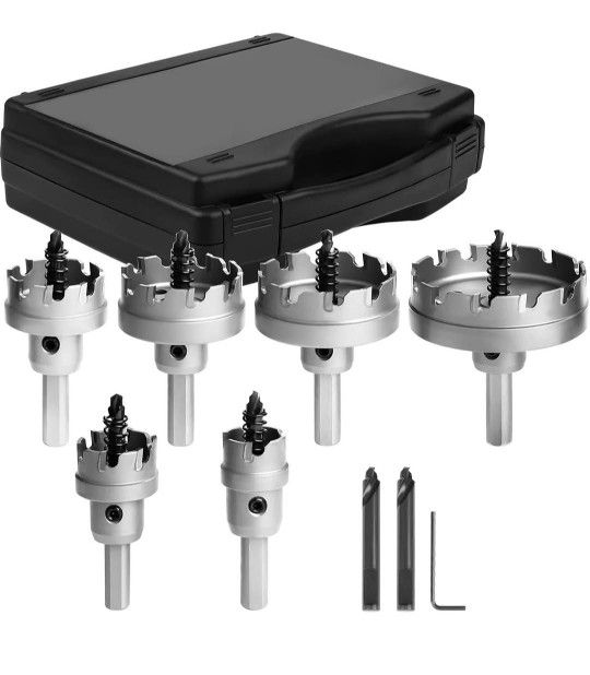 9-Piece Tungsten Carbide Hole Saw Kit for Most Metals.