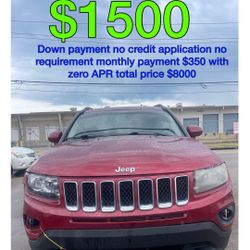 2016 Red Jeep Compass No Credit Check No Requirements 