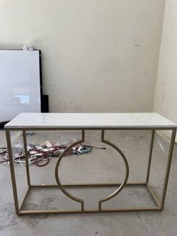 Modern and Contemporary Gold Finished Metal Console Table