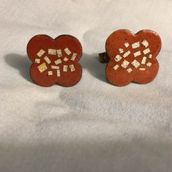 Vintage Brass & Enamel Cuff Links