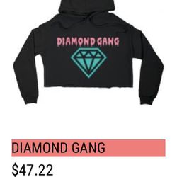 Diamond Gang Crop Top Hoodie