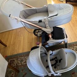 Hot Mom Luxury Baby Stroller gray Carriage Reversible