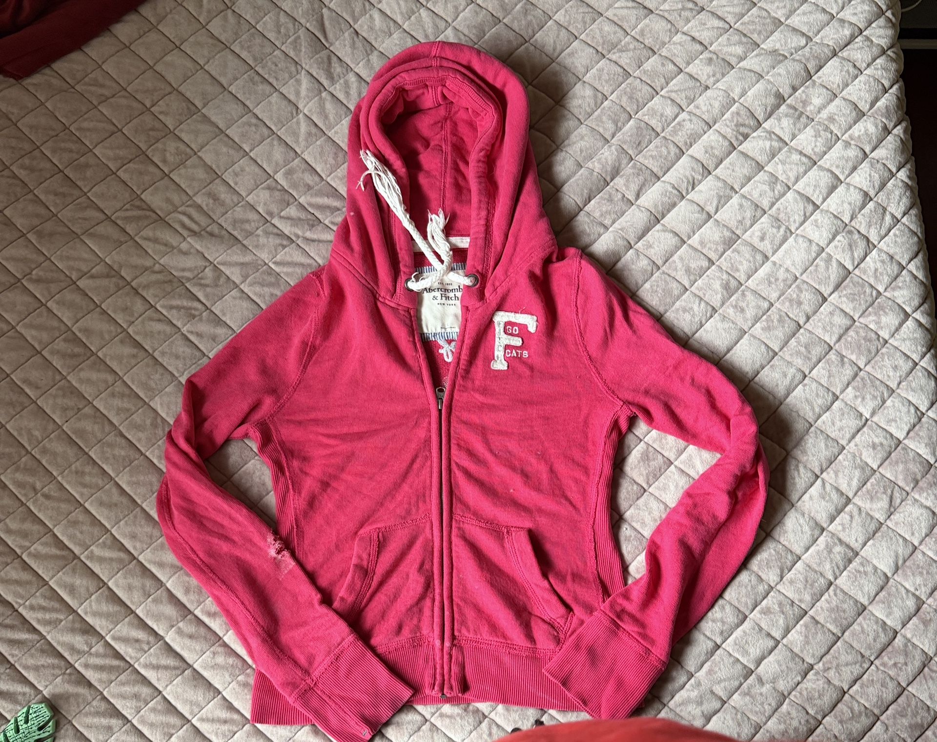 Abercrombie And Ditch Hot Pink Zip Up Hoodie