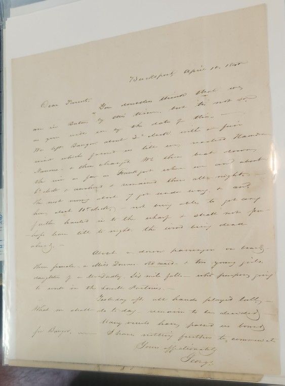 1840s Antique Letter Bucksport, ME (Transcribed)