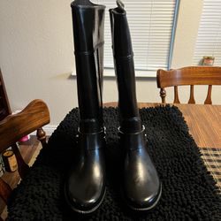 MK Tall Black  Rainboots  Size 8