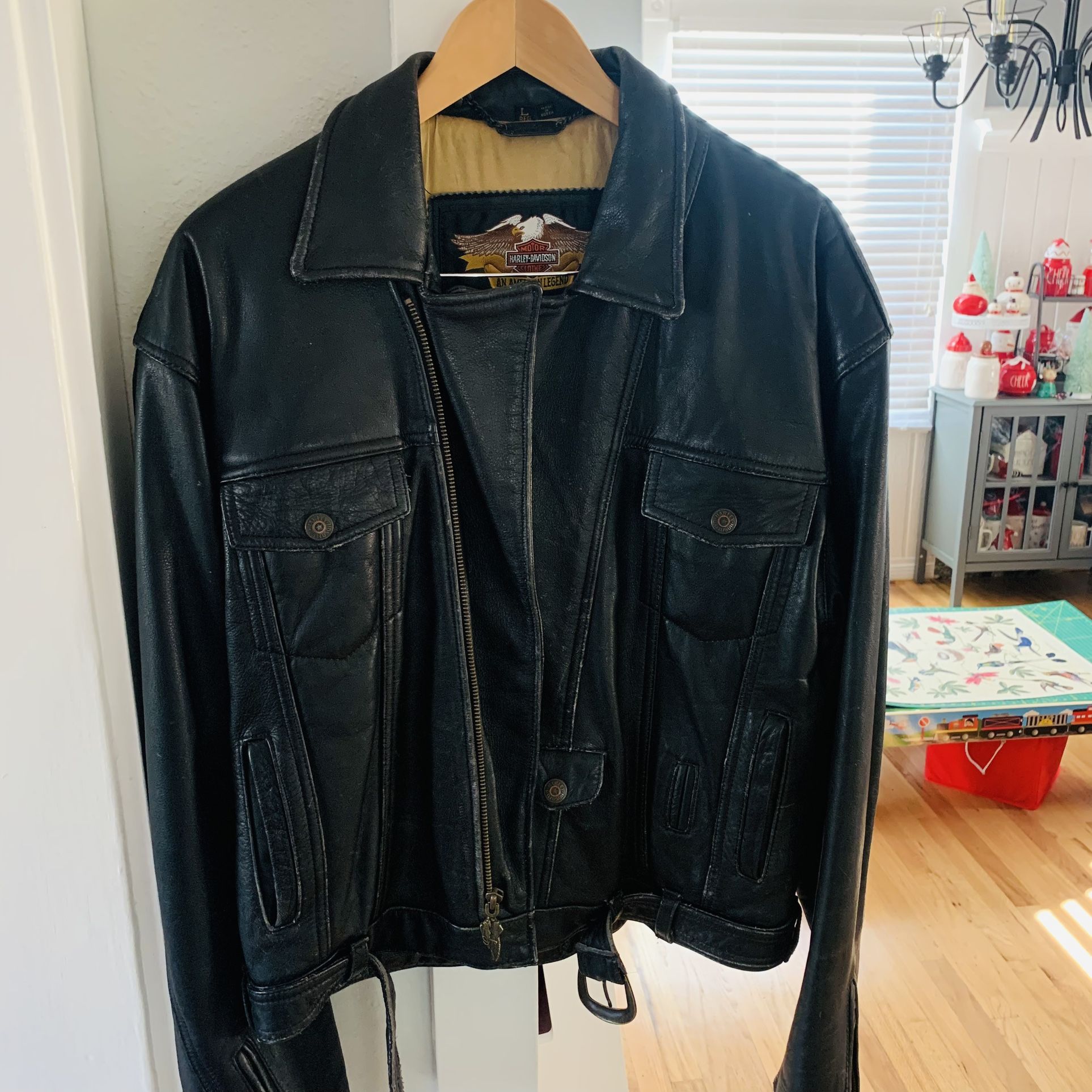Harley Davidson black leather jacket