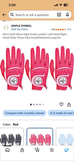 Simple Symbol Men's Golf Gloves 3-Pack Red