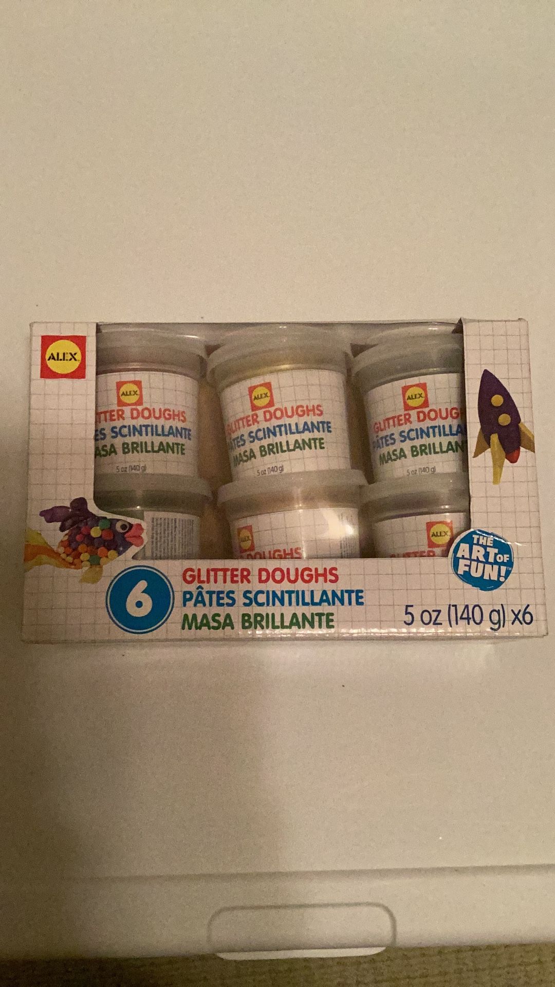 6 Pack of Glitter Dough
