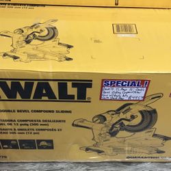 Dewalt 15 Amp 12” double bevel sliding compound miter saw w/ heavy duty work stand brand new  