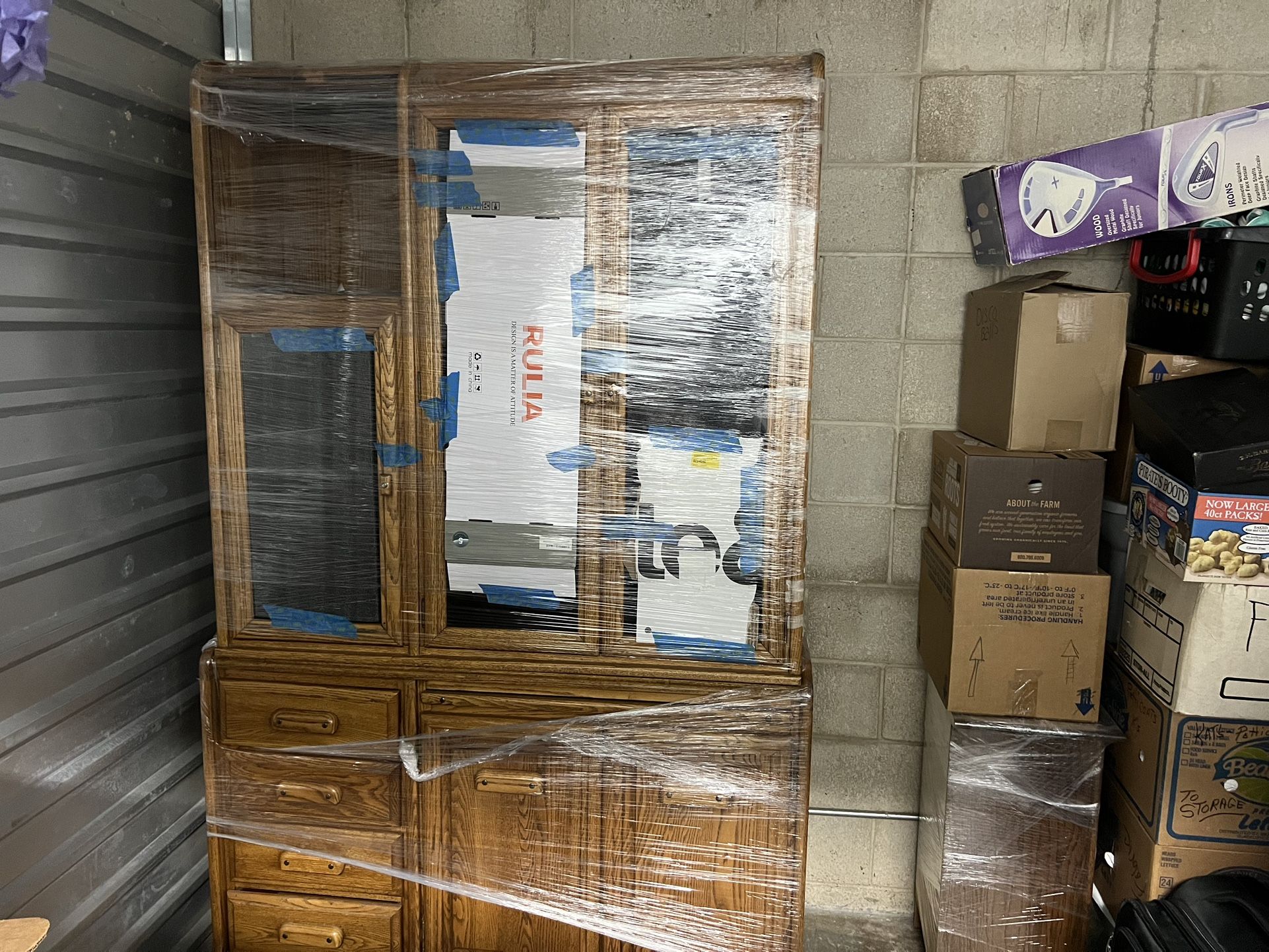 Solid Oak China Hutch