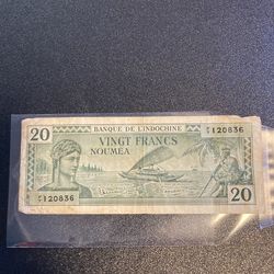 Vintage Banknote No Year , Vingt  20 Francs