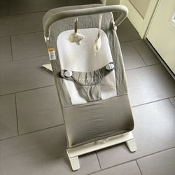 Baby Delight Alpine Deluxe Portable Baby Bouncer | Infant | 0-6 Months | 100% GOTS Certified Organic Cotton Fabric | Organic Sage